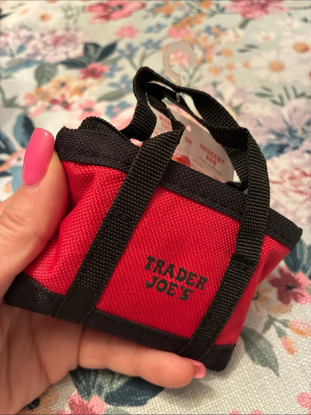 Trader Joe's Red Micro Tote Grocery Bag